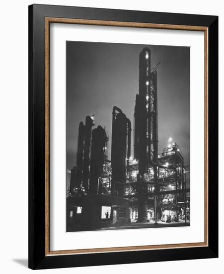 The Rising Towers of Monsanto Chemical Plant Which Makes Styrene Used in Rubber, Paint and Plastic-W^ Eugene Smith-Framed Photographic Print