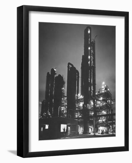 The Rising Towers of Monsanto Chemical Plant Which Makes Styrene Used in Rubber, Paint and Plastic-W^ Eugene Smith-Framed Photographic Print