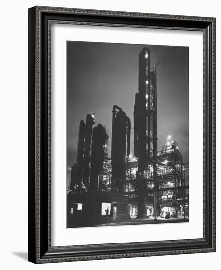 The Rising Towers of Monsanto Chemical Plant Which Makes Styrene Used in Rubber, Paint and Plastic-W^ Eugene Smith-Framed Photographic Print