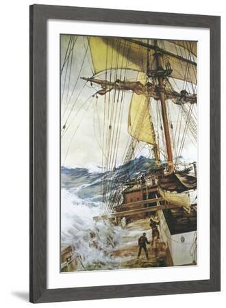 The Rising Wind by Montague Dawson, Custom Framed