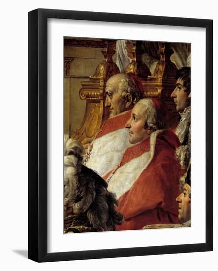 The Rite of Napoleon. Detail Depicting the Cardinals and Jean Baptiste Jules Bernadotte (1763-1844)-Jacques Louis David-Framed Giclee Print