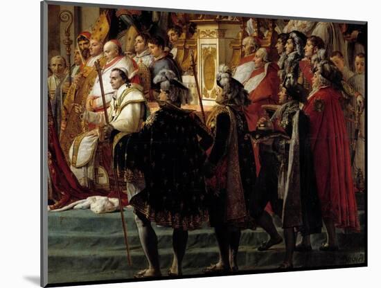 The Rite of Napoleon. Detail Depicting the Foreground with Pope Pius VII during the Sacre of Empero-Jacques Louis David-Mounted Giclee Print