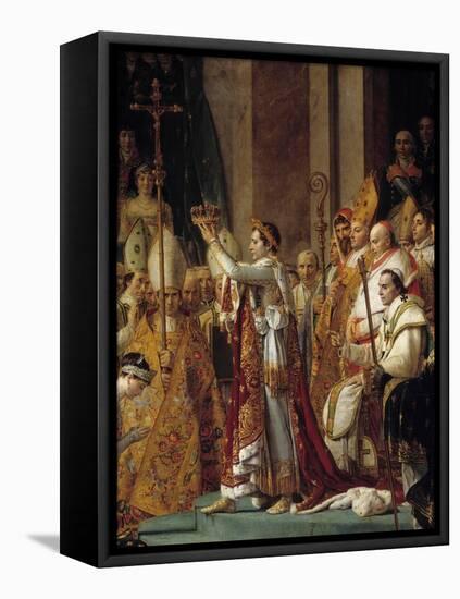 The Rite of Napoleon. Detail of Napoleon Wearing the Crown during the Sacre of Emperor Napoleon I B-Jacques Louis David-Framed Premier Image Canvas