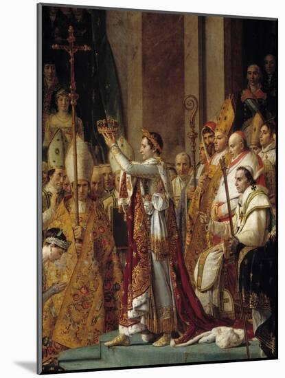 The Rite of Napoleon. Detail of Napoleon Wearing the Crown during the Sacre of Emperor Napoleon I B-Jacques Louis David-Mounted Giclee Print