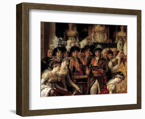 The Rite of Napoleon. Detail Representing Josephine His Followers and Philippe Henri, Marquis of Se-Jacques Louis David-Framed Giclee Print