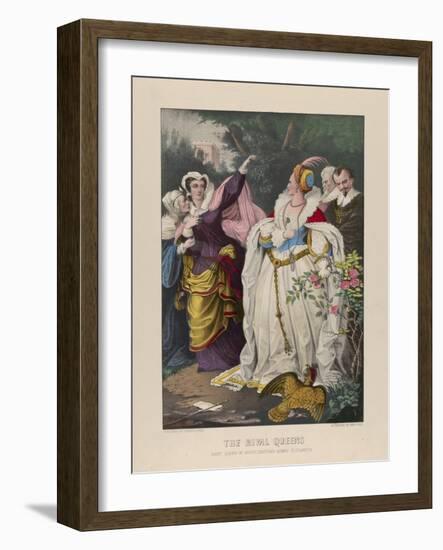 The Rival Queens, Mary Queen of Scots Defying Queen Elizabeth, 1857-72-N. and Ives, J.M. Currier-Framed Giclee Print