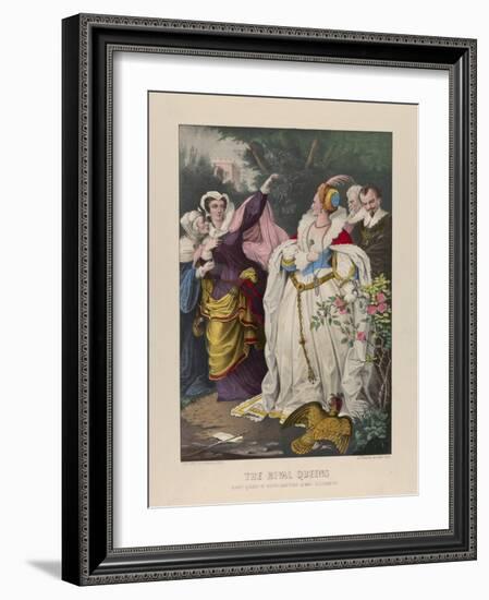 The Rival Queens, Mary Queen of Scots Defying Queen Elizabeth, 1857-72-N. and Ives, J.M. Currier-Framed Giclee Print