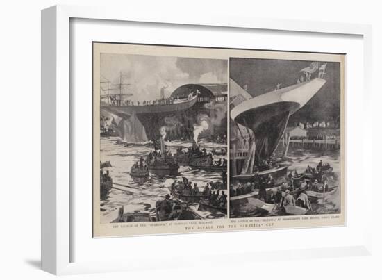 The Rivals for the America Cup-Charles Edward Dixon-Framed Giclee Print