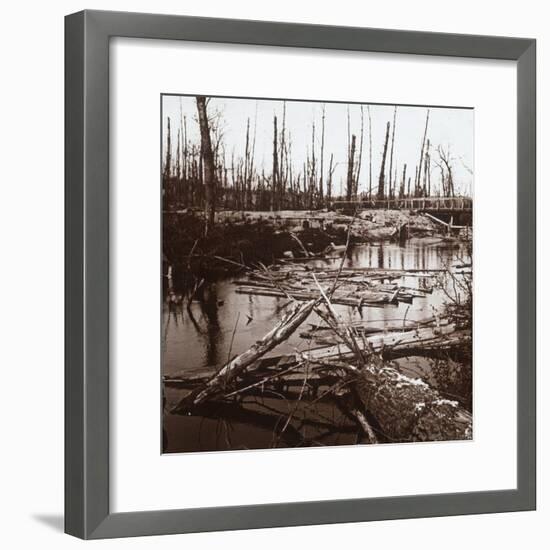 The River Ailette, northern France, c1914-c1918-Unknown-Framed Photographic Print