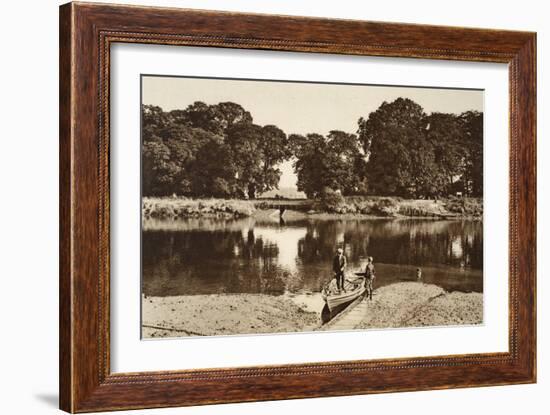 The River at the Isleworth Ferry Looking Towards the Green Glades of Kew Gardens-English Photographer-Framed Giclee Print