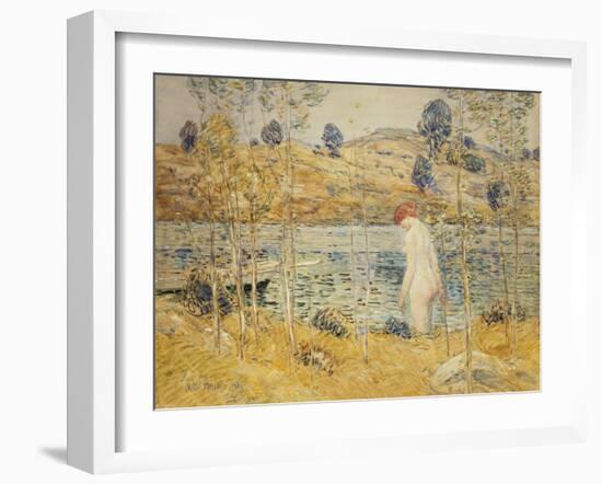 The River Bank, 1906-Childe Hassam-Framed Giclee Print