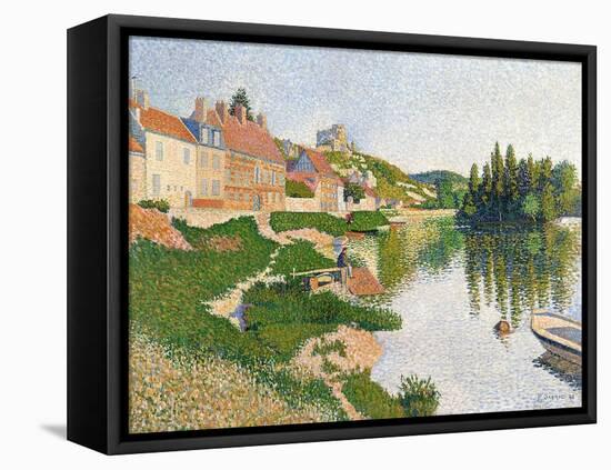 The River Bank, Petit-Andely, 1886-Paul Signac-Framed Premier Image Canvas