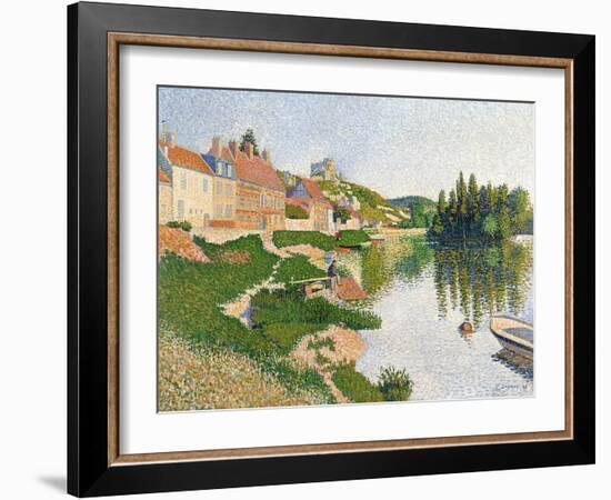 The River Bank, Petit-Andely, 1886-Paul Signac-Framed Giclee Print