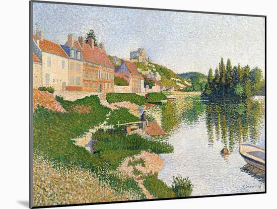 The River Bank, Petit-Andely, 1886-Paul Signac-Mounted Giclee Print