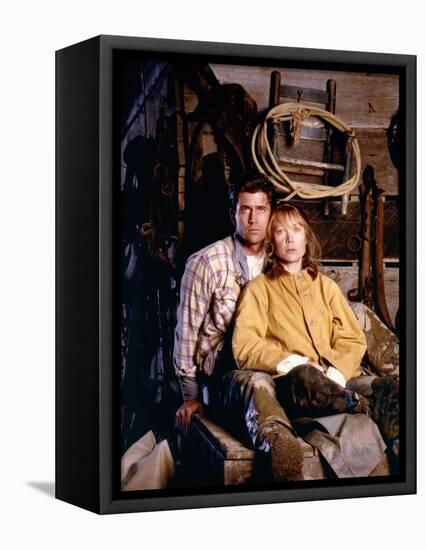 The River by Mark Rydell with Mel Gibson and Sissy Spacek, 1984 (photo)-null-Framed Stretched Canvas