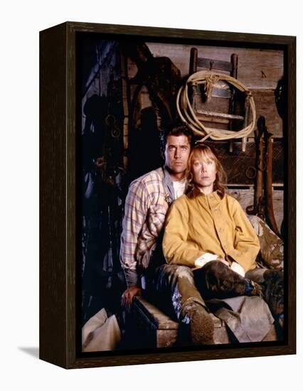 The River by Mark Rydell with Mel Gibson and Sissy Spacek, 1984 (photo)-null-Framed Stretched Canvas