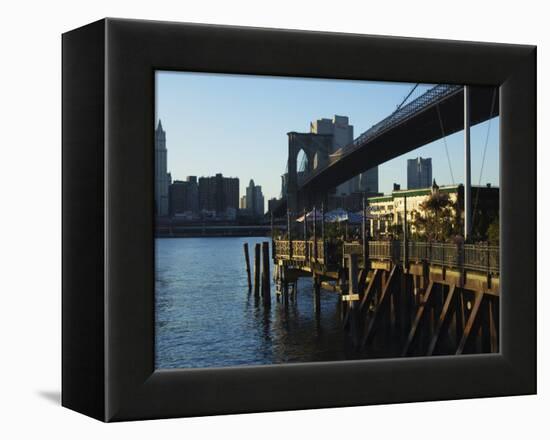 The River Cafe Under Brooklyn Bridge, Brooklyn, New York City, New York, USA-Amanda Hall-Framed Premier Image Canvas