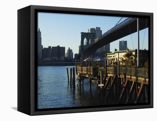 The River Cafe Under Brooklyn Bridge, Brooklyn, New York City, New York, USA-Amanda Hall-Framed Premier Image Canvas