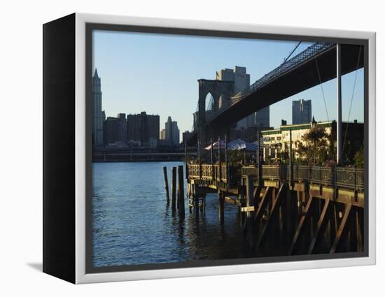 The River Cafe Under Brooklyn Bridge, Brooklyn, New York City, New York, USA-Amanda Hall-Framed Premier Image Canvas