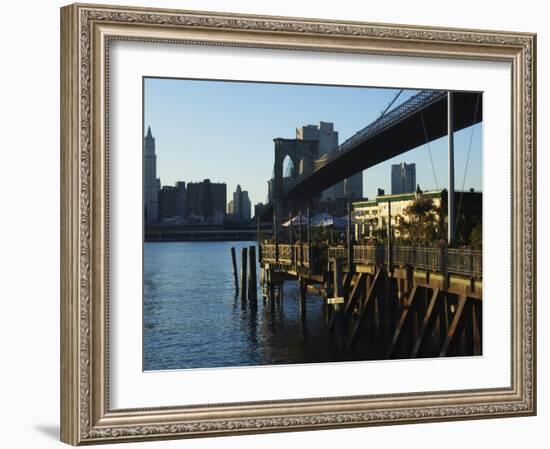 The River Cafe Under Brooklyn Bridge, Brooklyn, New York City, New York, USA-Amanda Hall-Framed Photographic Print