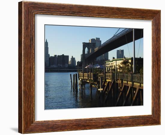 The River Cafe Under Brooklyn Bridge, Brooklyn, New York City, New York, USA-Amanda Hall-Framed Photographic Print