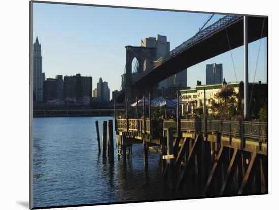 The River Cafe Under Brooklyn Bridge, Brooklyn, New York City, New York, USA-Amanda Hall-Mounted Photographic Print