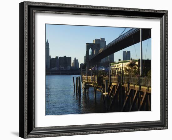 The River Cafe Under Brooklyn Bridge, Brooklyn, New York City, New York, USA-Amanda Hall-Framed Photographic Print