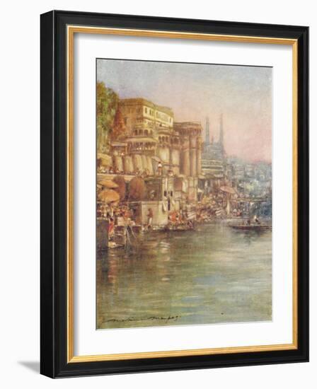 'The River Front, Benares', 1905-Mortimer Luddington Menpes-Framed Giclee Print