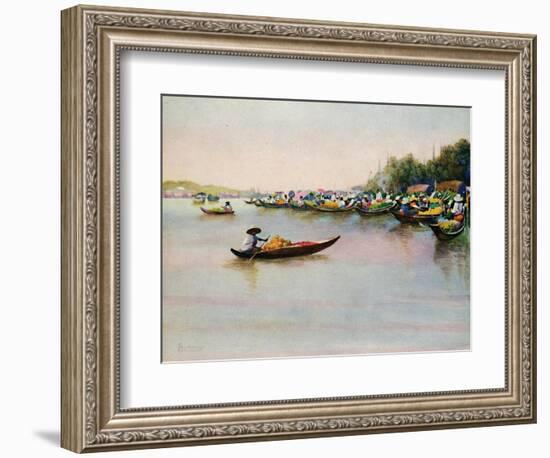 'The River Market, Bangkok', 1913-Edwin Norbury-Framed Giclee Print