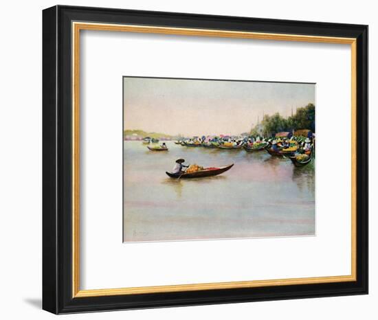 'The River Market, Bangkok', 1913-Edwin Norbury-Framed Giclee Print