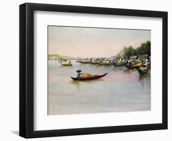 'The River Market, Bangkok', 1913-Edwin Norbury-Framed Giclee Print