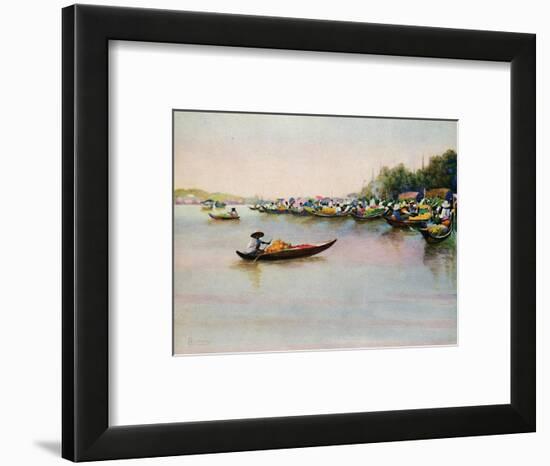 'The River Market, Bangkok', 1913-Edwin Norbury-Framed Giclee Print