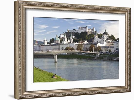 The River Salzach and the Baroque City of Salzburg, Austria-Julian Castle-Framed Photo