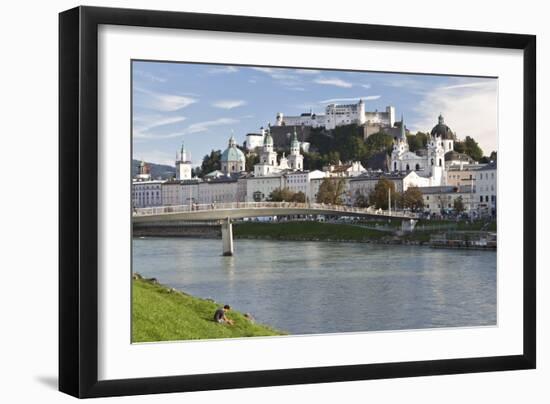 The River Salzach and the Baroque City of Salzburg, Austria-Julian Castle-Framed Photo