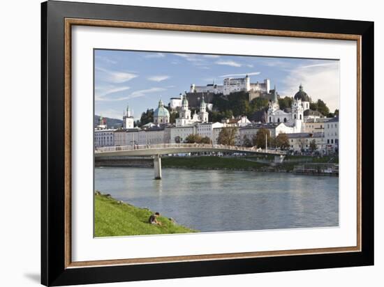 The River Salzach and the Baroque City of Salzburg, Austria-Julian Castle-Framed Photo