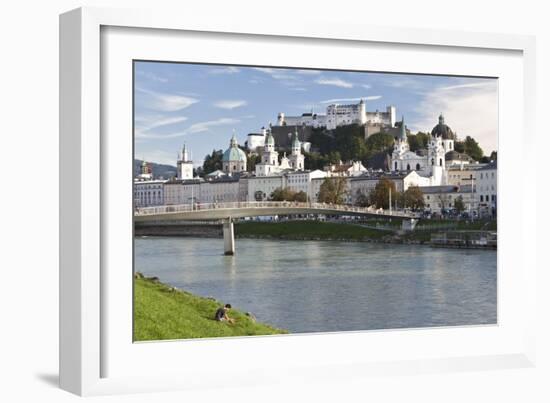 The River Salzach and the Baroque City of Salzburg, Austria-Julian Castle-Framed Photo