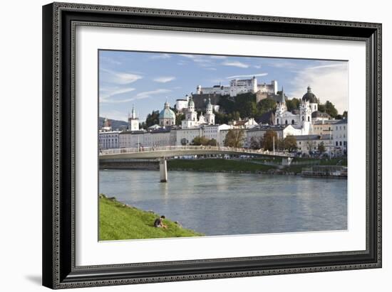 The River Salzach and the Baroque City of Salzburg, Austria-Julian Castle-Framed Photo