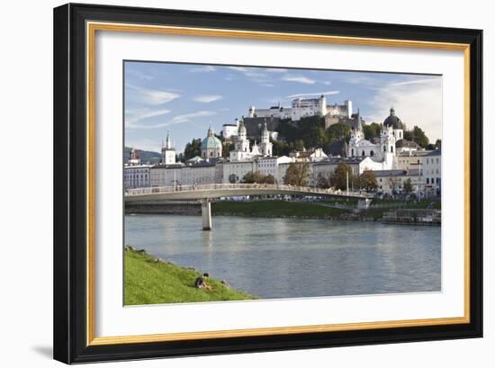 The River Salzach and the Baroque City of Salzburg, Austria-Julian Castle-Framed Photo