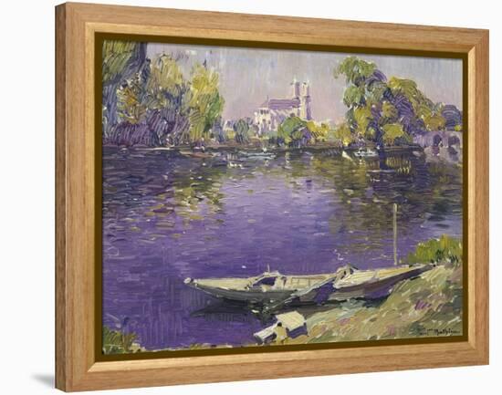 The River Seine at Mantes-Paul Mathieu-Framed Premier Image Canvas