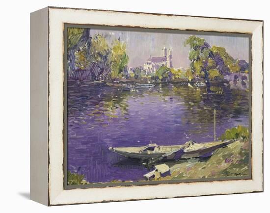 The River Seine at Mantes-Paul Mathieu-Framed Premier Image Canvas