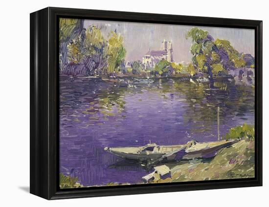 The River Seine at Mantes-Paul Mathieu-Framed Premier Image Canvas