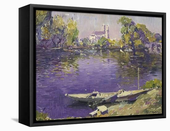The River Seine at Mantes-Paul Mathieu-Framed Premier Image Canvas