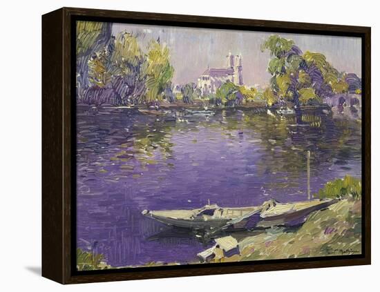 The River Seine at Mantes-Paul Mathieu-Framed Premier Image Canvas