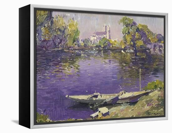 The River Seine at Mantes-Paul Mathieu-Framed Premier Image Canvas