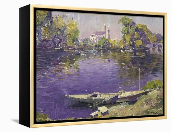 The River Seine at Mantes-Paul Mathieu-Framed Premier Image Canvas