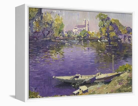 The River Seine at Mantes-Paul Mathieu-Framed Premier Image Canvas