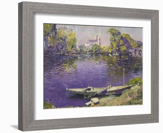 The River Seine at Mantes-Paul Mathieu-Framed Giclee Print