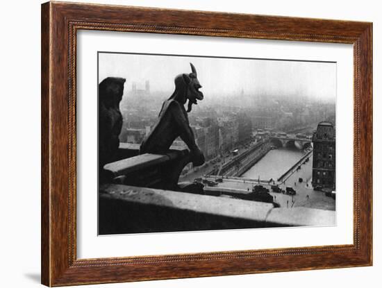 The River Seine Seen from a Tower of Notre Dame, Paris, 1931-Ernest Flammarion-Framed Giclee Print