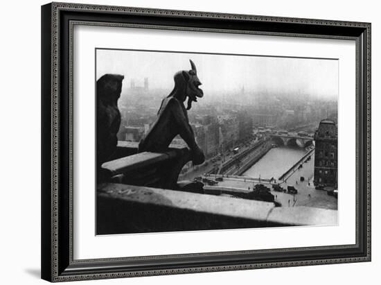 The River Seine Seen from a Tower of Notre Dame, Paris, 1931-Ernest Flammarion-Framed Giclee Print