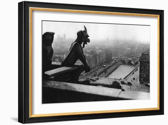 The River Seine Seen from a Tower of Notre Dame, Paris, 1931-Ernest Flammarion-Framed Giclee Print